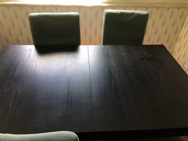 Mesa jantar extensível Bjursta e 4 cadeiras BERGMUND IKEA