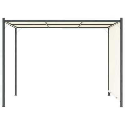 Pergola z regulowanym dachem, śmietankowa, 3x3 m, stal antracyt