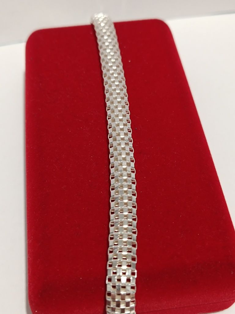 Srebrna bransoletka gruby Bismark długość 19cm, srebro 925