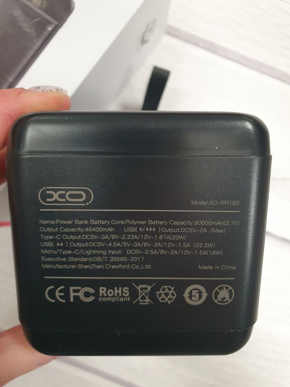 Power bank powerbank Повербанк XO PR-160 80000mAh QC 22.5W PD 20W