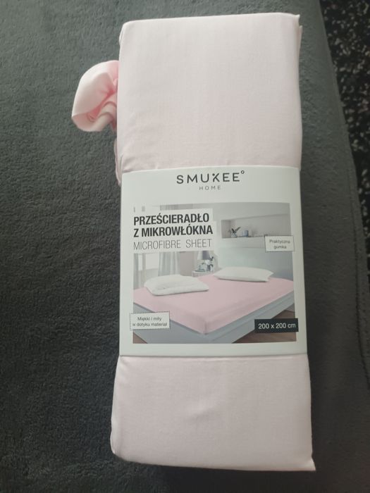 Przescieradlo, lila, mikrowłókno, 200x200