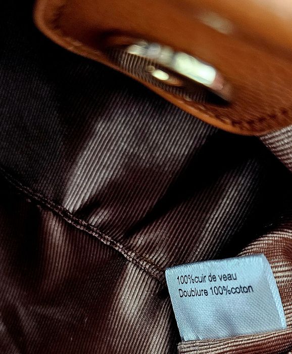 Torebka camel skóra naturalna  styl francuski