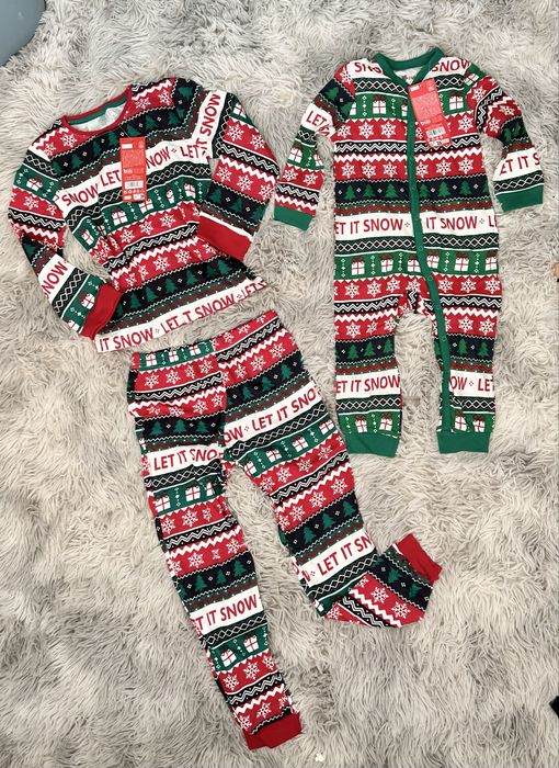 Zestaw świątecznych piżamek dla rodzeństwa 86 122