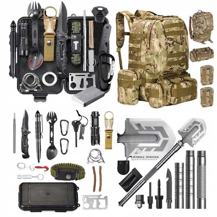 Zestaw przetrwania Zestaw survivalowy Niezbędnik turysty Plecak 55w1