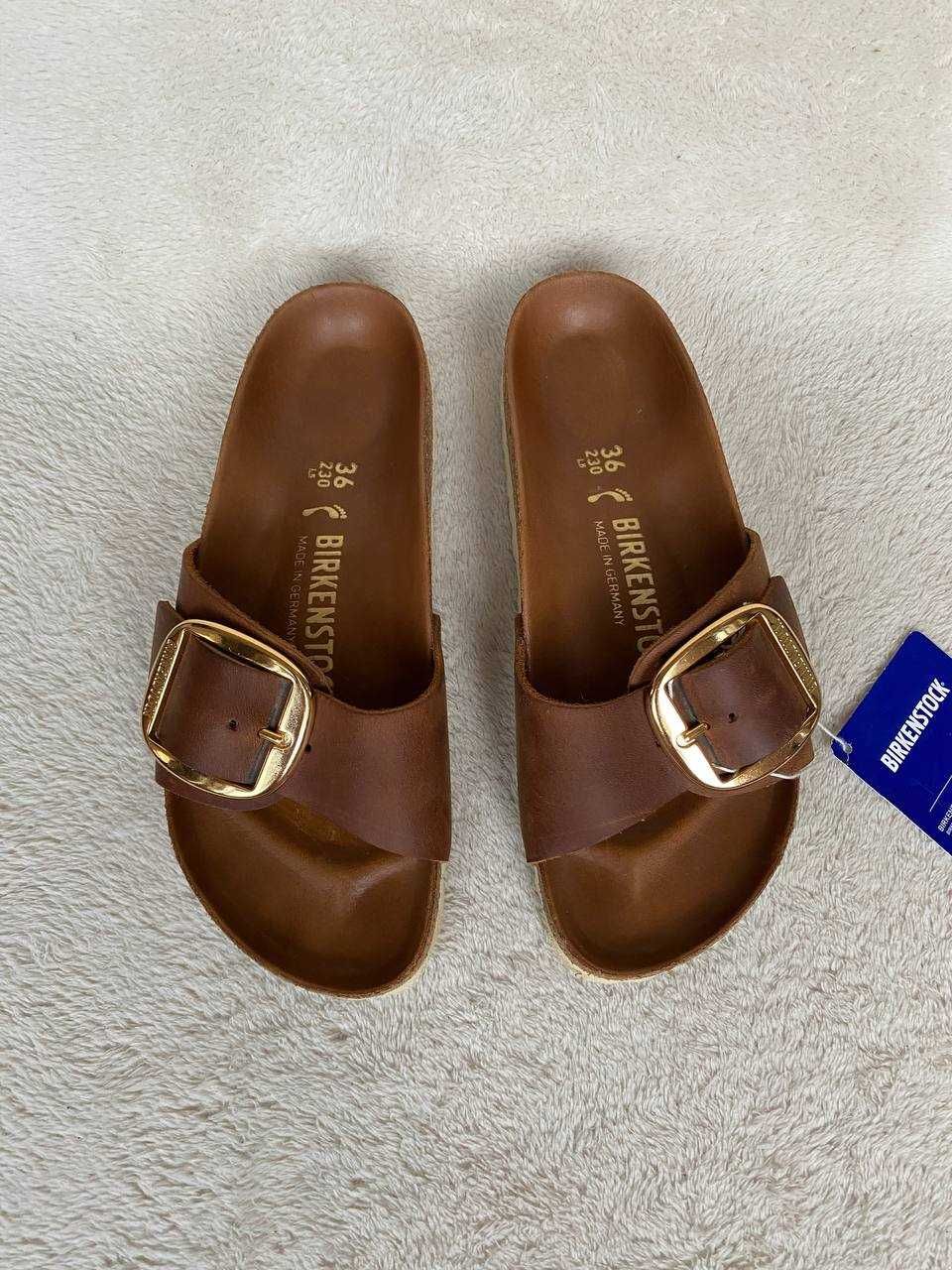 Ортопедичні Шкіряні Сланці BIRKENSTOCK BIG BUCKLE oiled leather