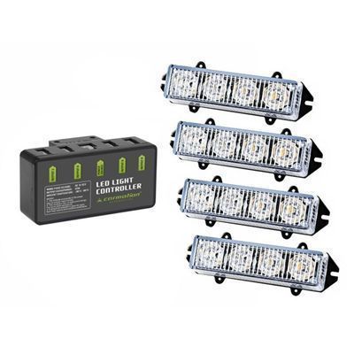 Lampa Led Stroboskopowa 12V 24V Pomarańcz 4Szt
