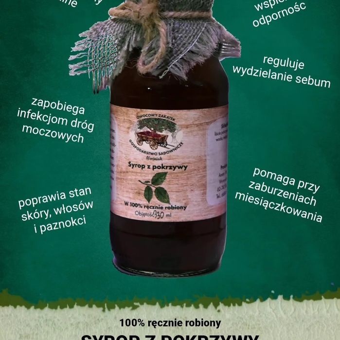 Sok i syrop z pokrzywy