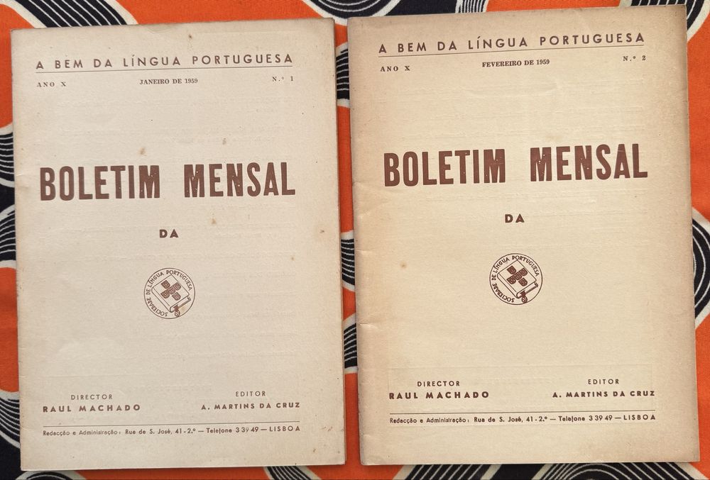 Boletim mensal  "A Bem da Língua Portuguesa” 1959