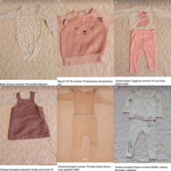 Ogromny Zestaw mega paka ubrań 74 80 74/80
