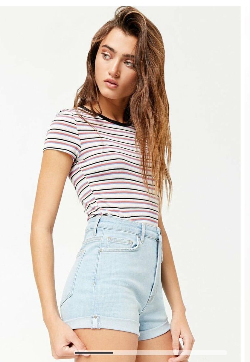 Szorty krótkie spodenki Forever 21 jasne jeansowe 38