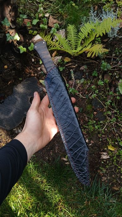 Ręcznie wykuty nóż do lasu/ maczeta bushcraft/ myśliwski / Knifemaking