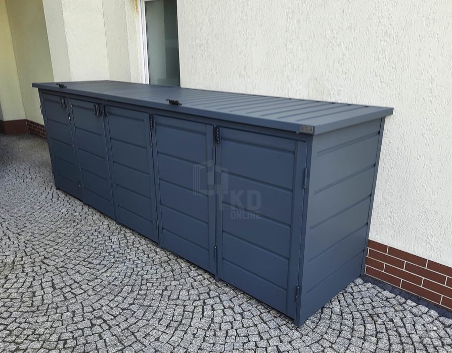 Zabudowa Koszy Na Śmieci Wiata Obudowa 345X80X120 Cm 5X240L Tkd342