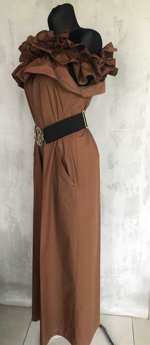 Przepiękny brązowy kombinezon włoskiej marki premium Souvenir r 38