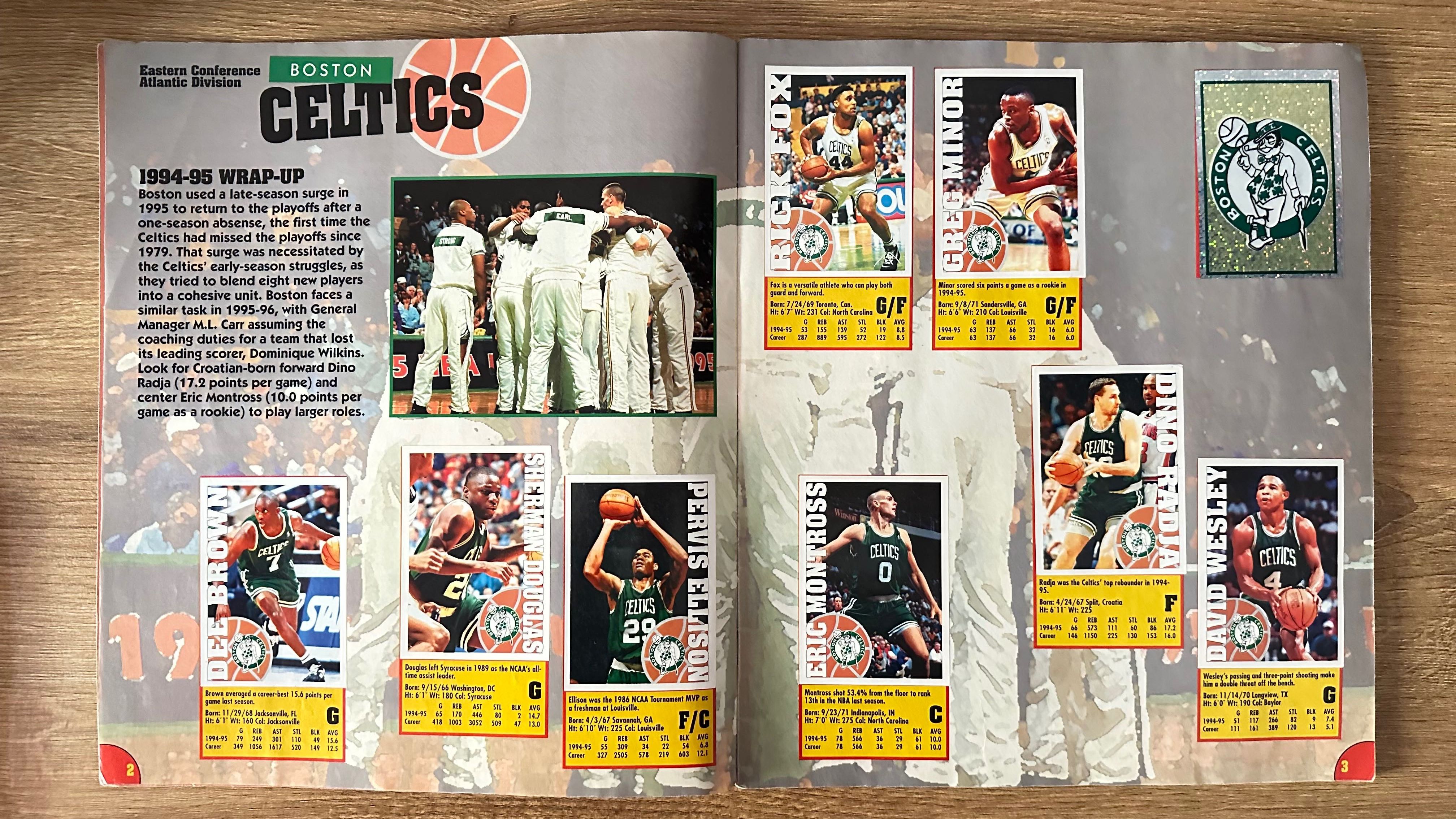 NBA Basketball 95-96 sticker album PANINI kompletny naklejki 288/288
