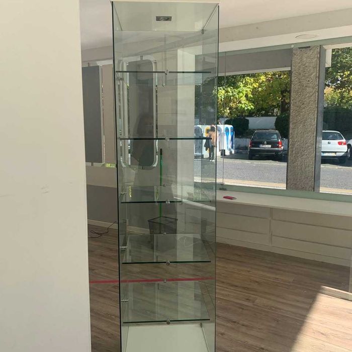 Vitrine de vidro para comercio