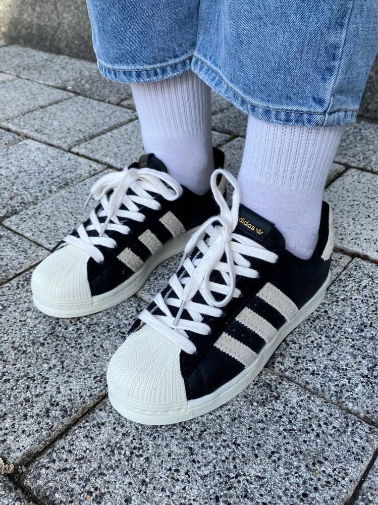 Жіночі кросівки Adidas Superstar Black/White 2.0 | адідас суперстар