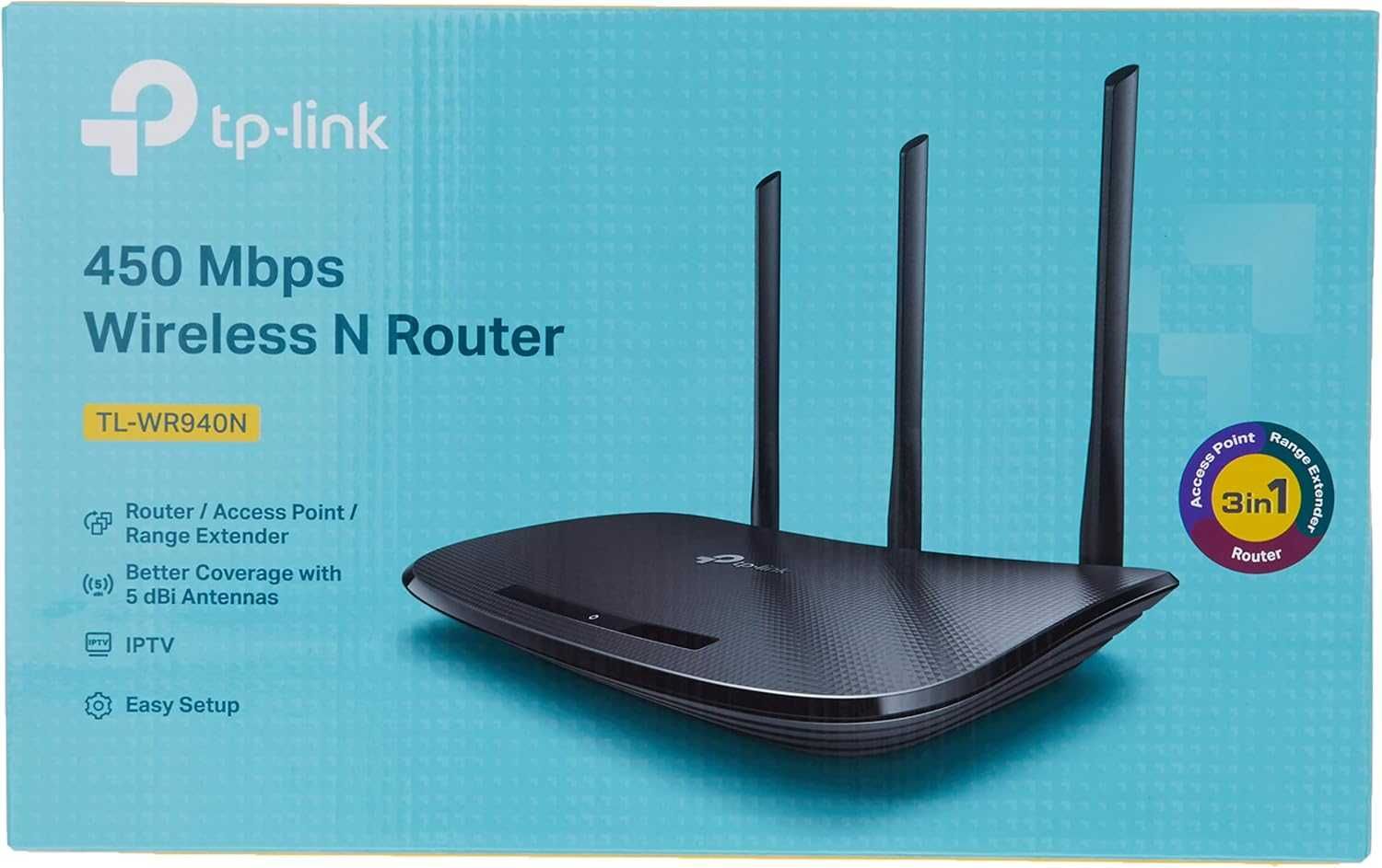 TP-Link TL-WR940N Access Point, Repeater, Router 802.11n (Wi-Fi 4)