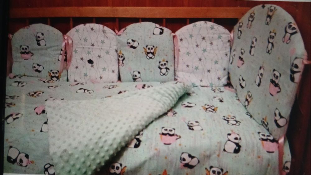 Дитячі постільні комплект 9 елементів + бортик косичка