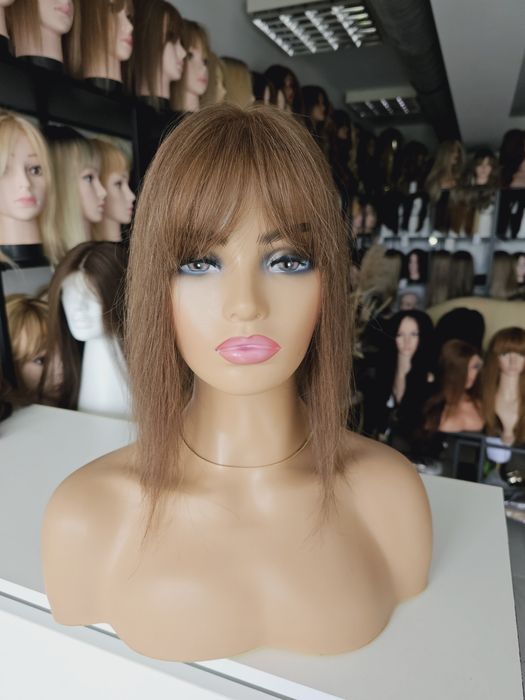 Topper tupet damski Asia jasny naturalny brąz Włosy naturalne