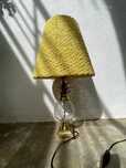 candeeiro dourado ananás com abajur crochet