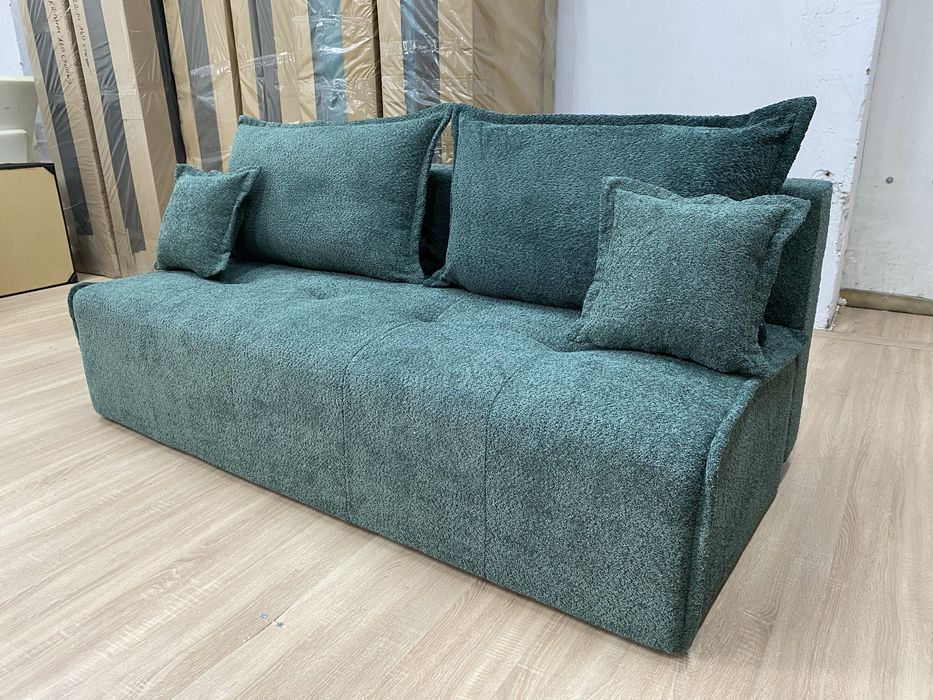 Kanapa z funkcją spania kolor szary + poduszki