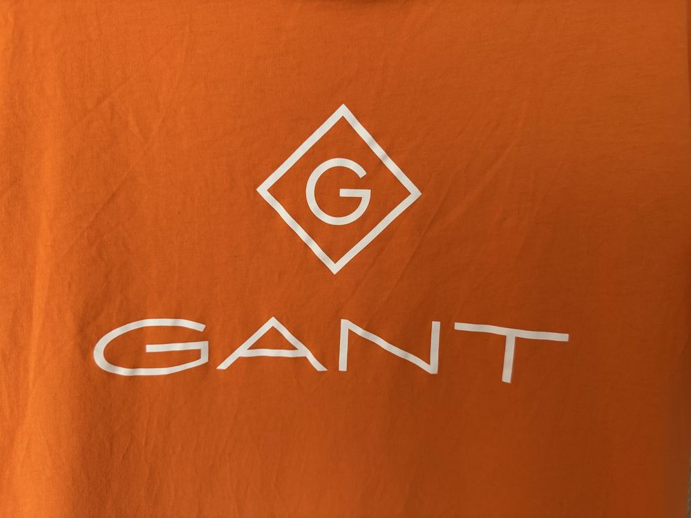 Koszulka Gant S tshirt Old Money logowana pomarańczowa Modna damska