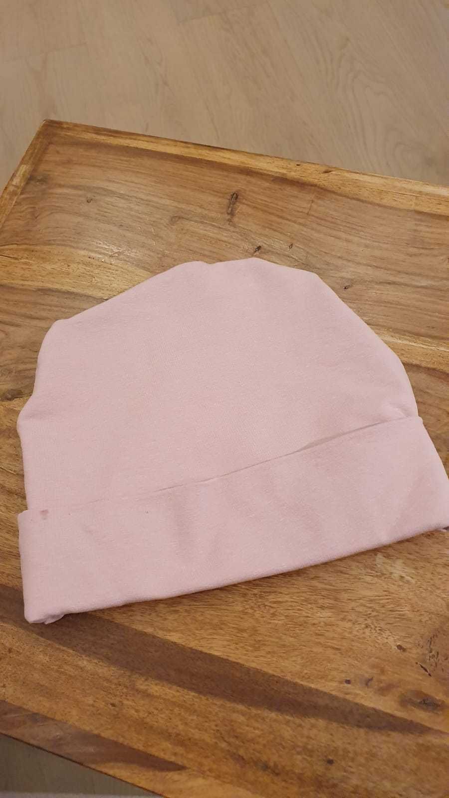 Czapka beanie - podwójna (brudny róż) - Obwód głowy: 54-60cm