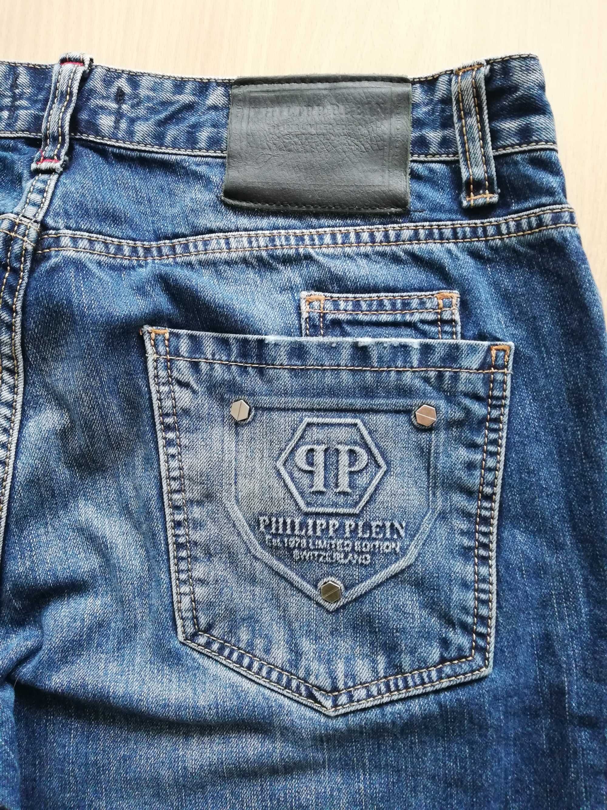 Philipp Plein Indian Cowboy jeansy męskie z dziurami rozmiar 36