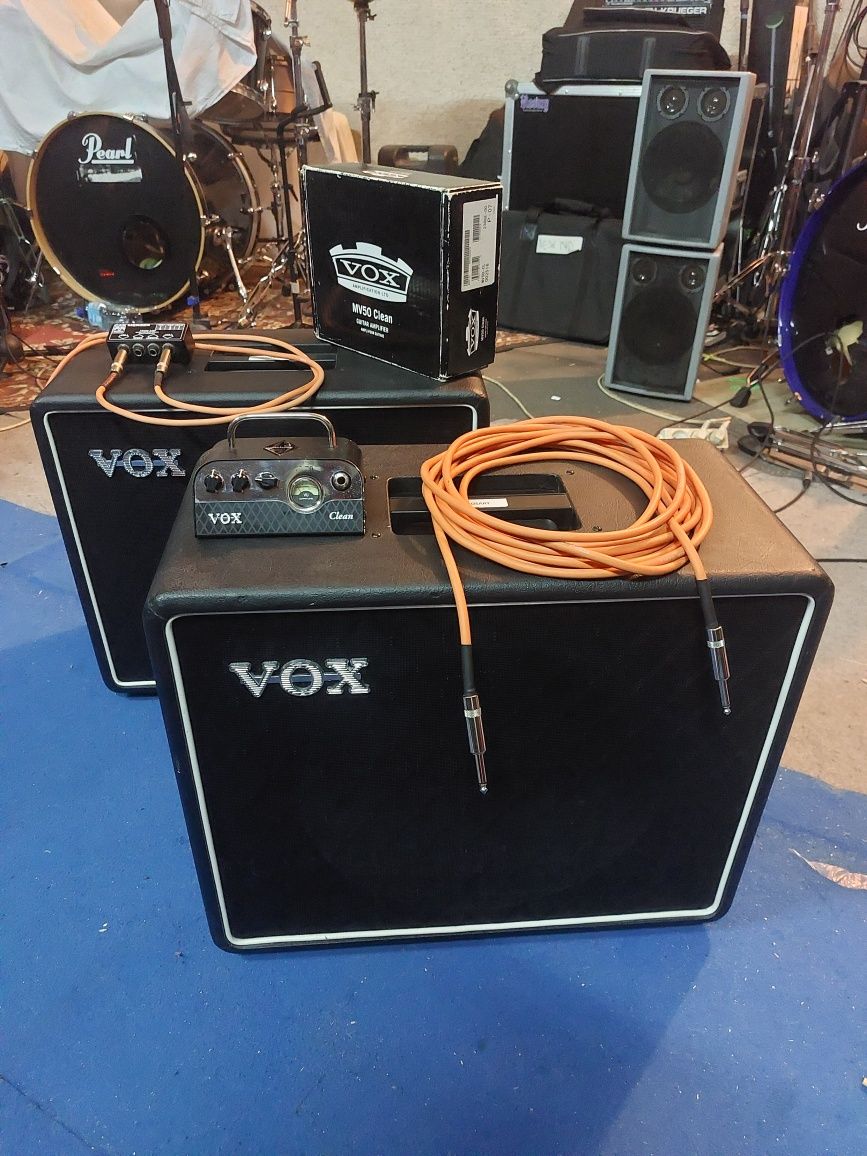 VOX MV50 Clean + 2x kolumna BC112 + Palmer Cab Merger + kable Orange