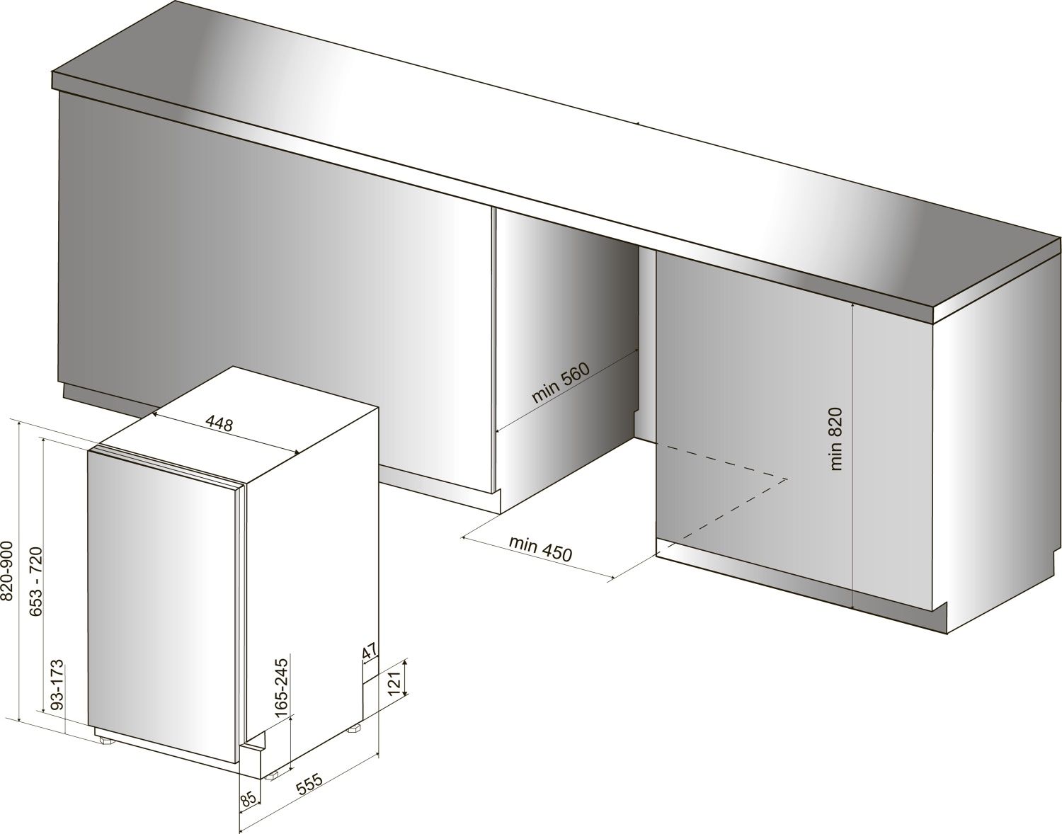 Вбудована посудомийна машина HOTPOINT ARISTON HSIO 3O23 WFE