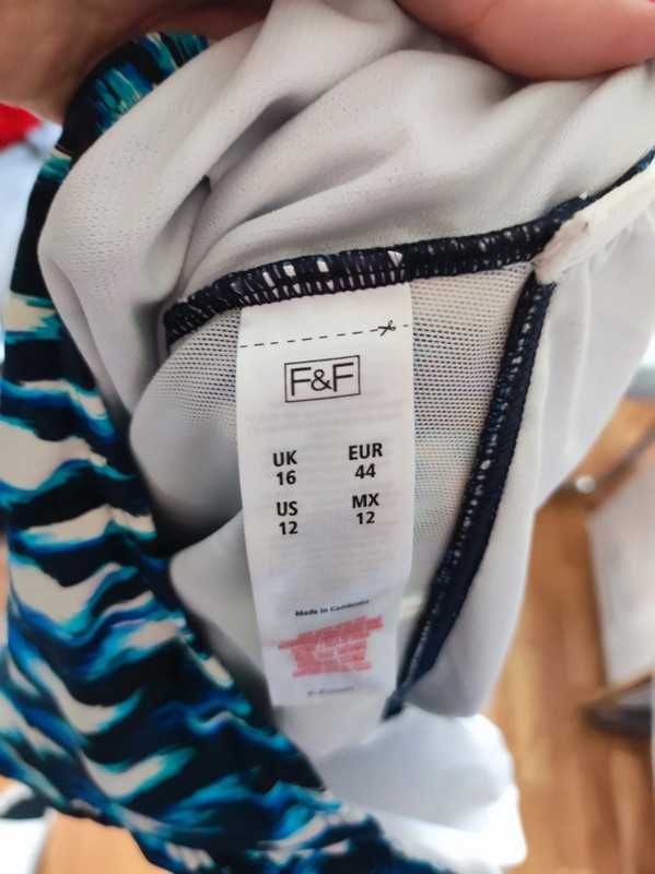 F&F fajny strój jednoczęściowy bez ramiączek r 44 plus size