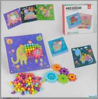 Дерев'яна мозаїка звірята зоопарк розвиваюча іграшка Fun game мозаика