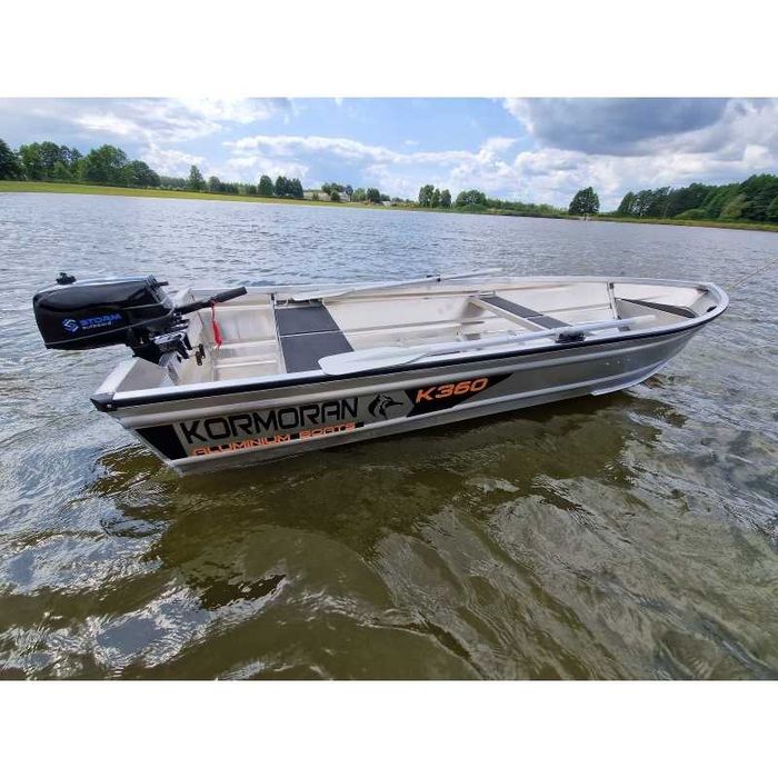 Łódź aluminiowa KORMORAN NOWA wiosłowa motorowa wędkarska OSP