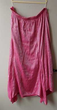 Spódnica różowa połyskliwa w gumkę r.54 Q'neel, wiskoza poliester