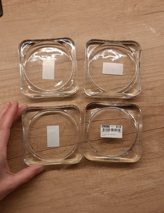 nowa podstawka na świecę ze szkła bezbarwnego x 4