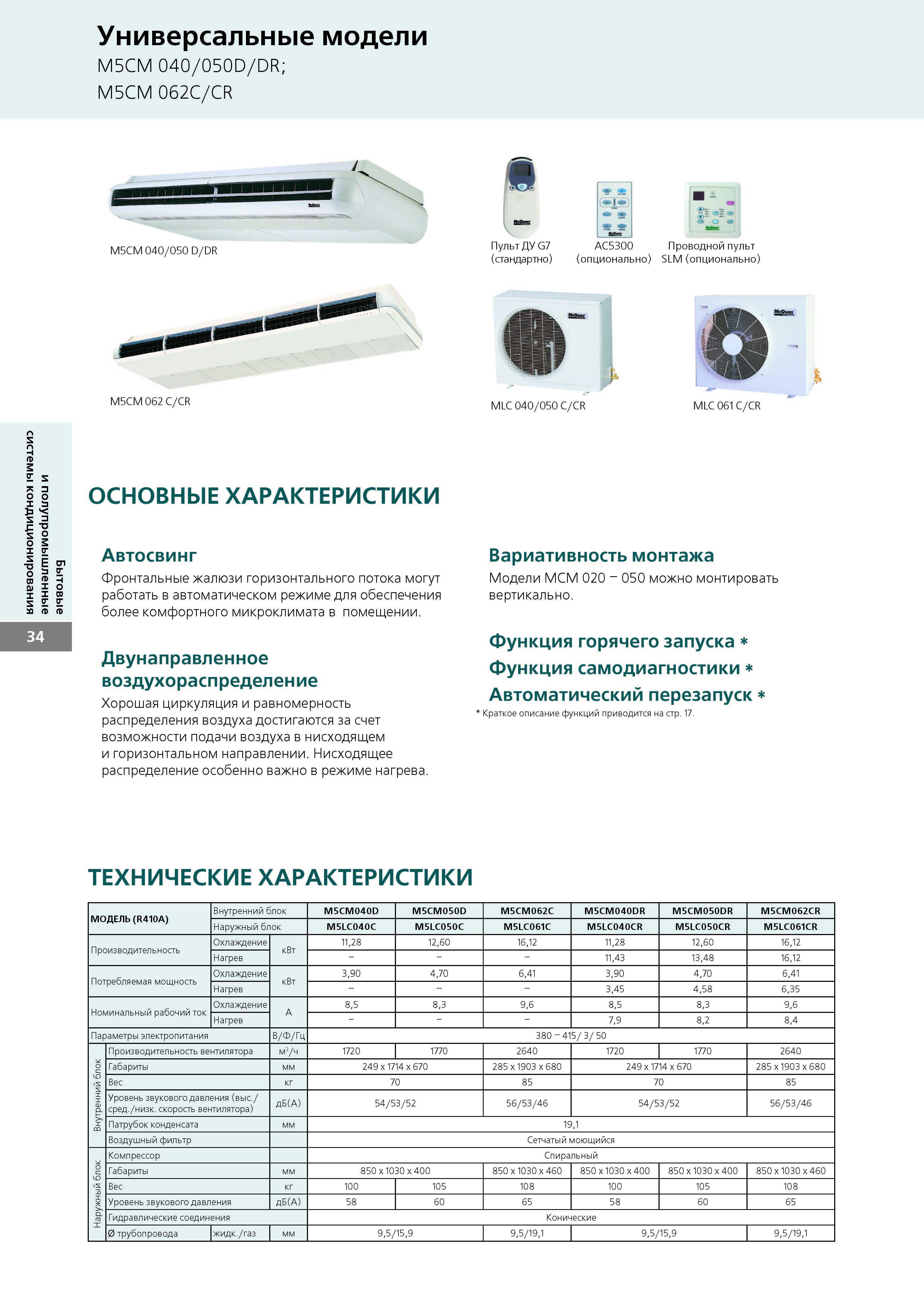 Кондиционер McQuay MLC040CR FFFB, сплит (на помещение > 100 кв. м.)