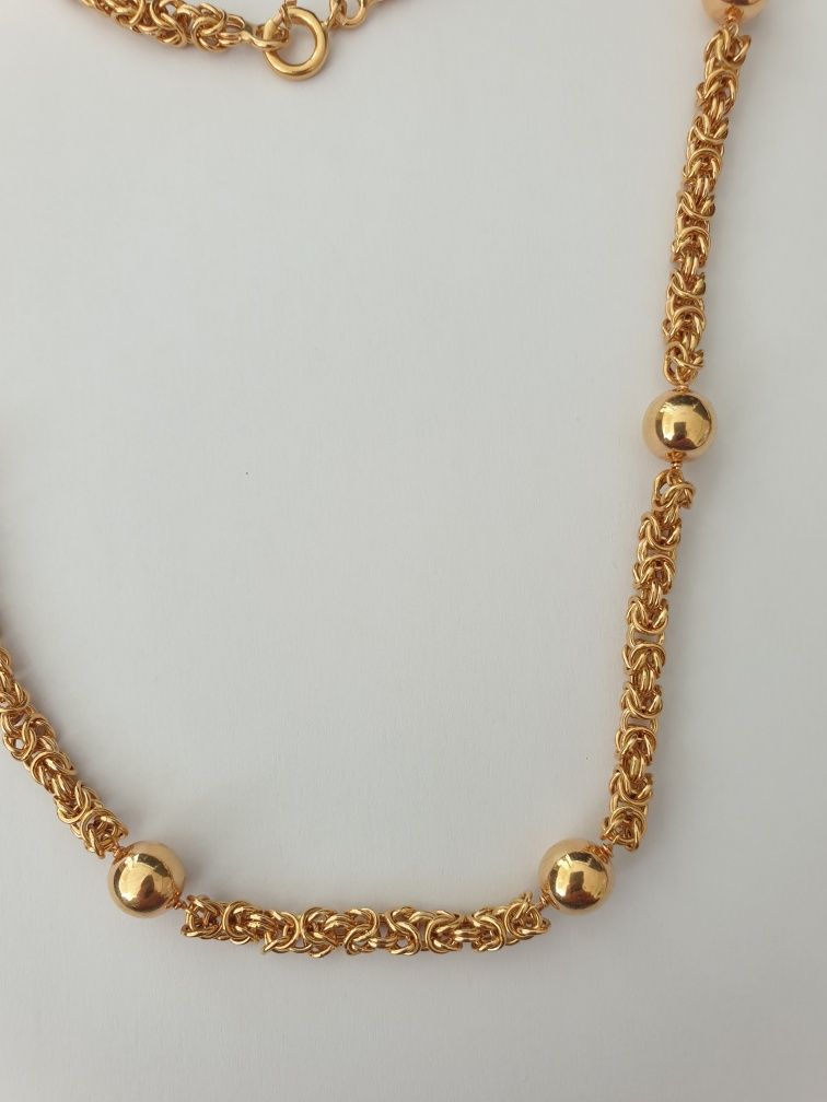Colar virolinha e brincos em ouro