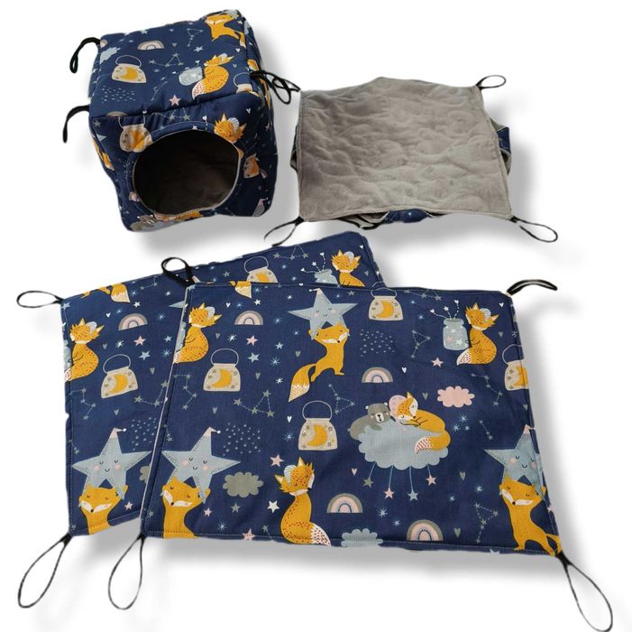 Zestaw Hamaków i duży domek dla gryzoni, szczurów, świnek, szynszyli