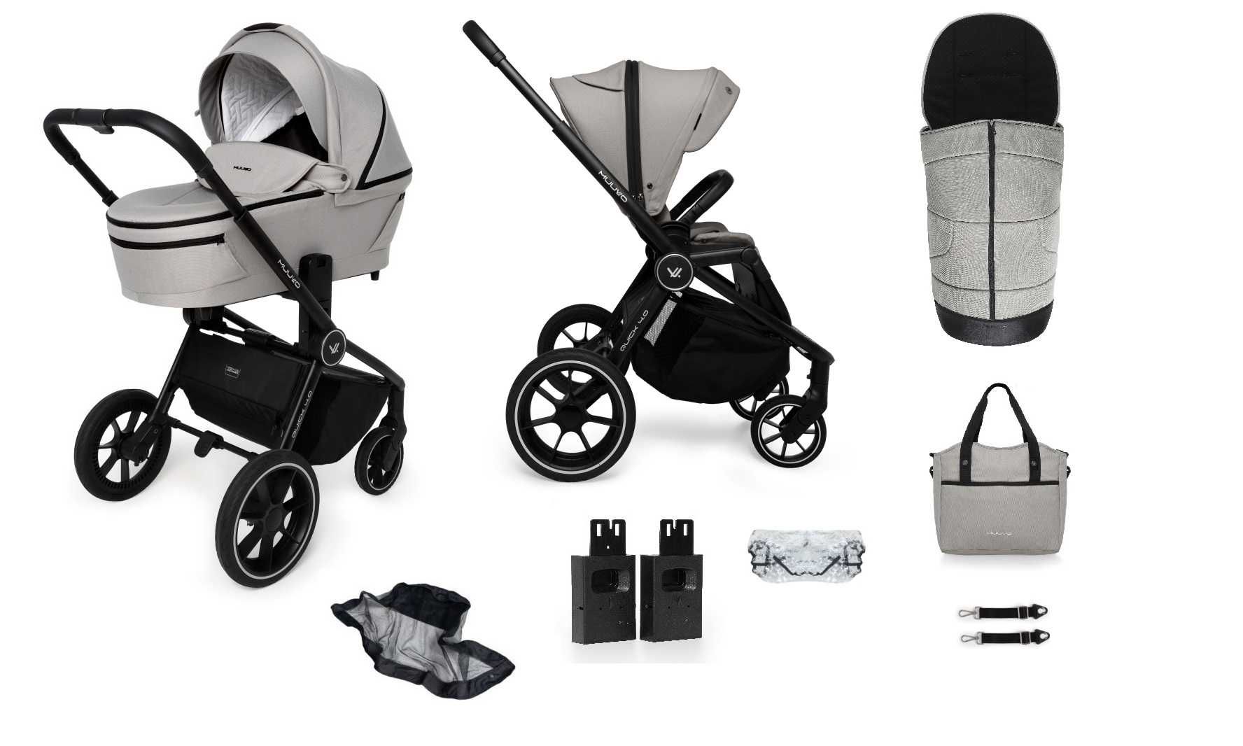 MUUVO QUICK 4.0 2w1 wózek spacerowy +gondola PROMOCJA ,opcja 3w1