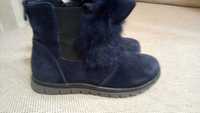 Зимние ботинки, сапоги синие замша размер 32