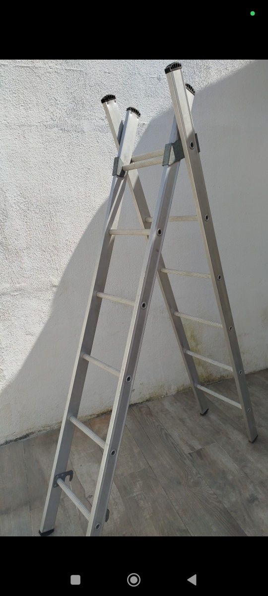 Escada em alumínio extensível 6+6 degraus
