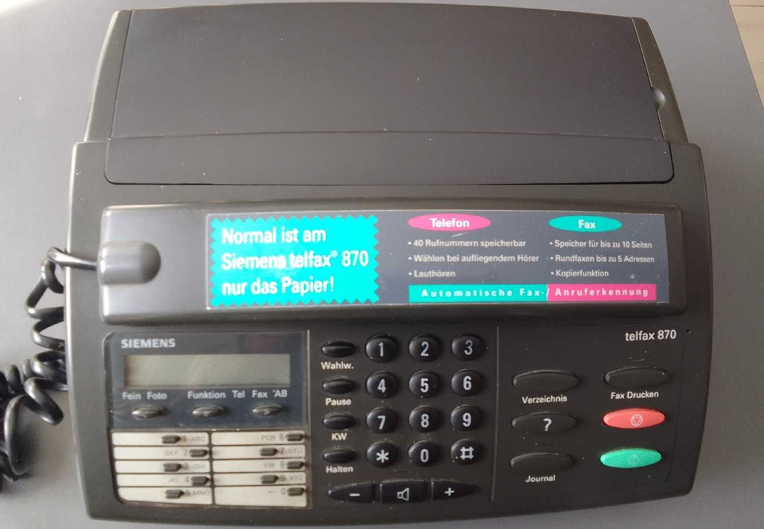 SIEMENS TELFAX 870 - K120250F SAGEM Fax Na części Phonefax