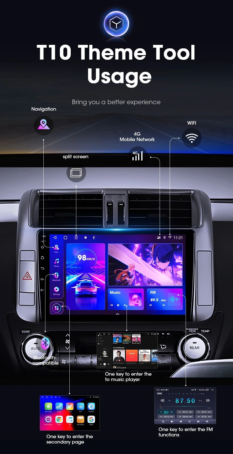 Auto Radio Toyota Prado * Android 2Din * 2009 a 2013
