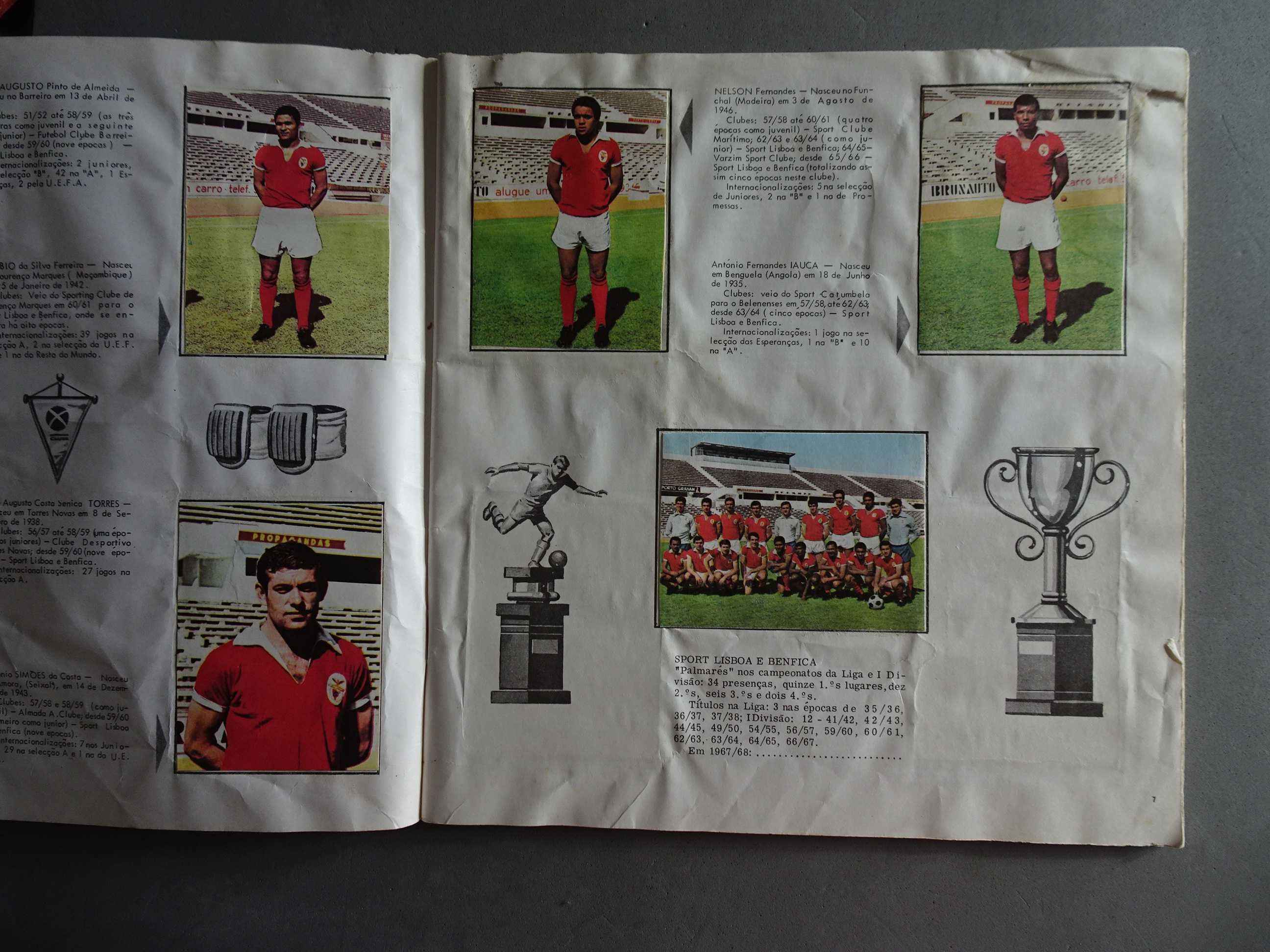 Caderneta de cromos de futebol Equipas e Jogadores 1ª divisão 1967/68