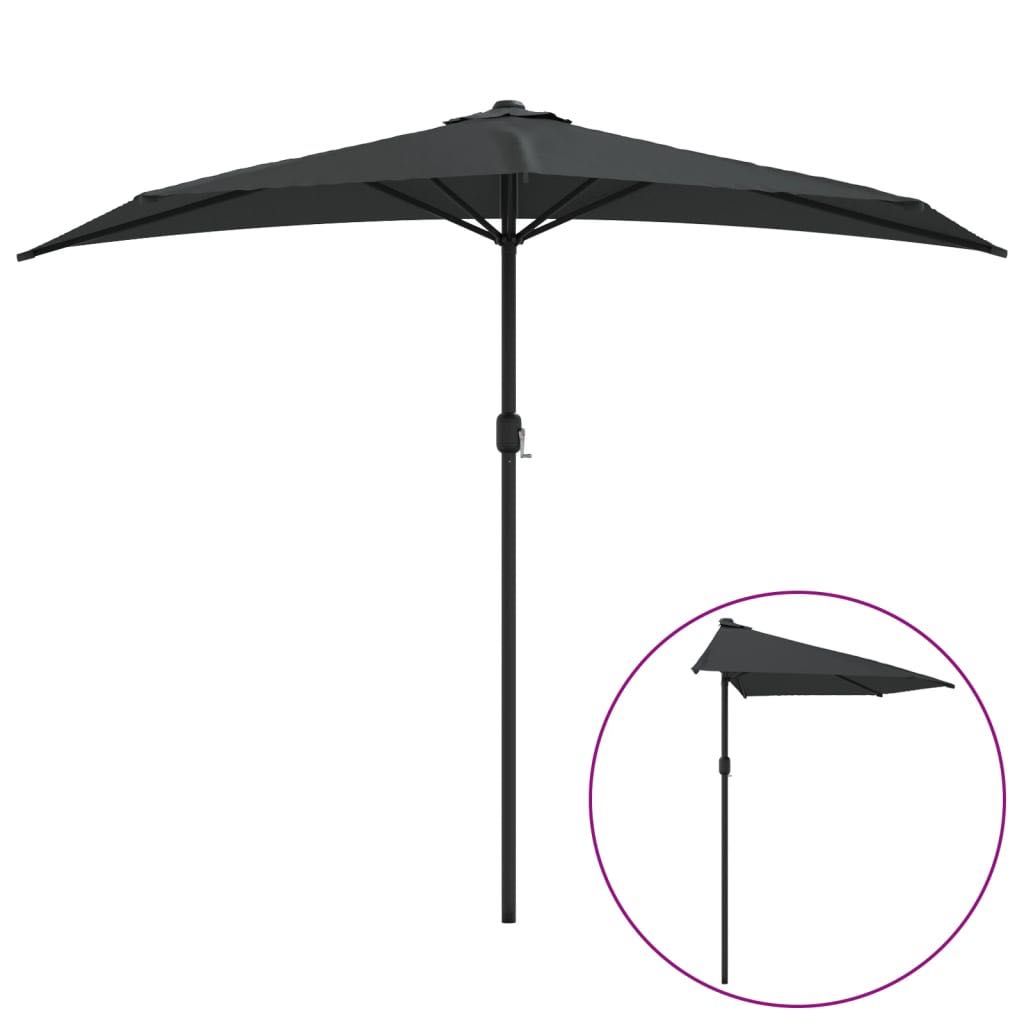 Novo: Parasol varanda 270x135cm antracite semicircular (meia lua)
