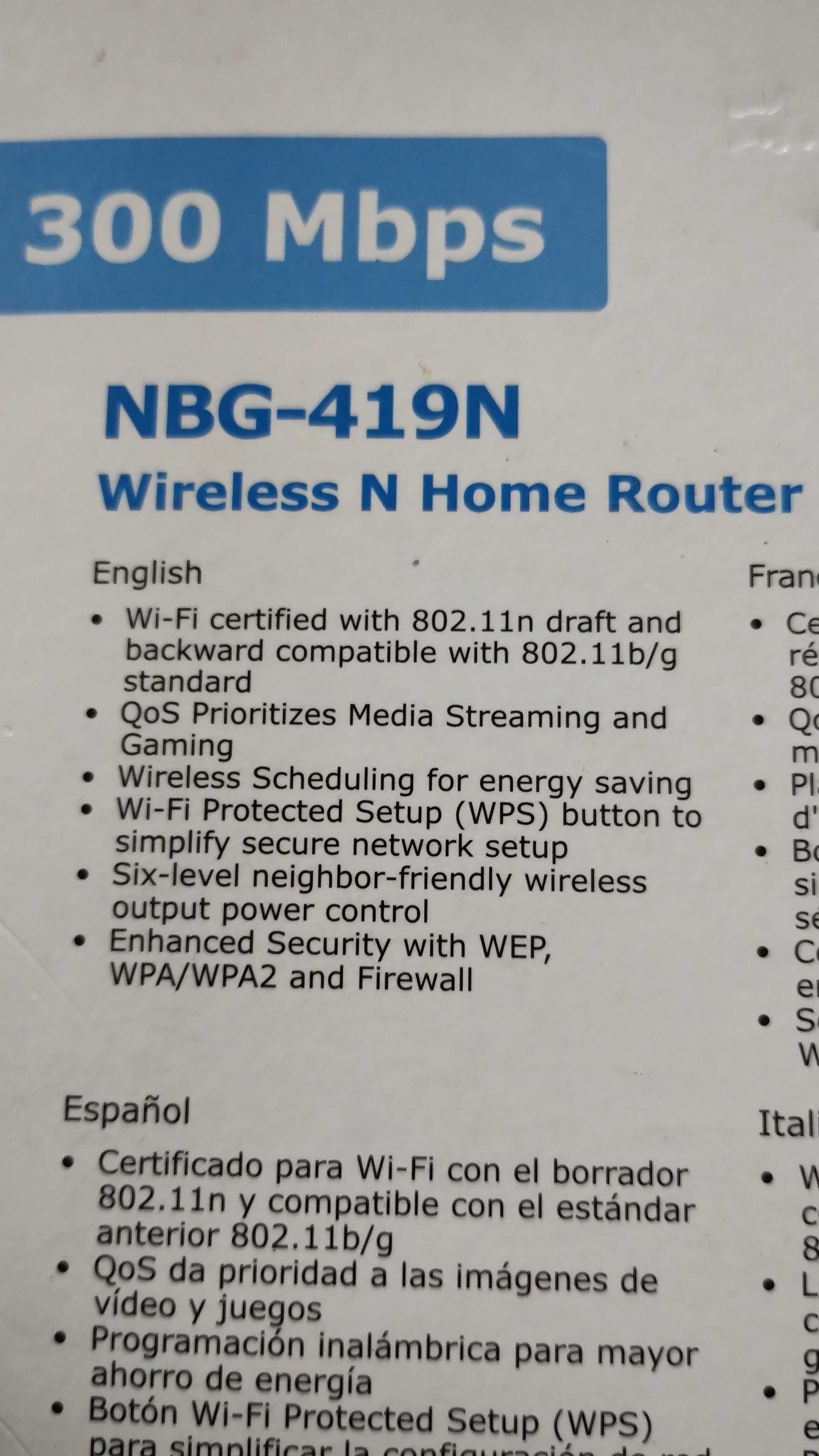 Zyxel NBG-419N router bezprzewodowy i Adapter Wifi USB