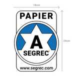 Naklejka SEGREC A - PAPIER 24x18cm na kosze do segregacji