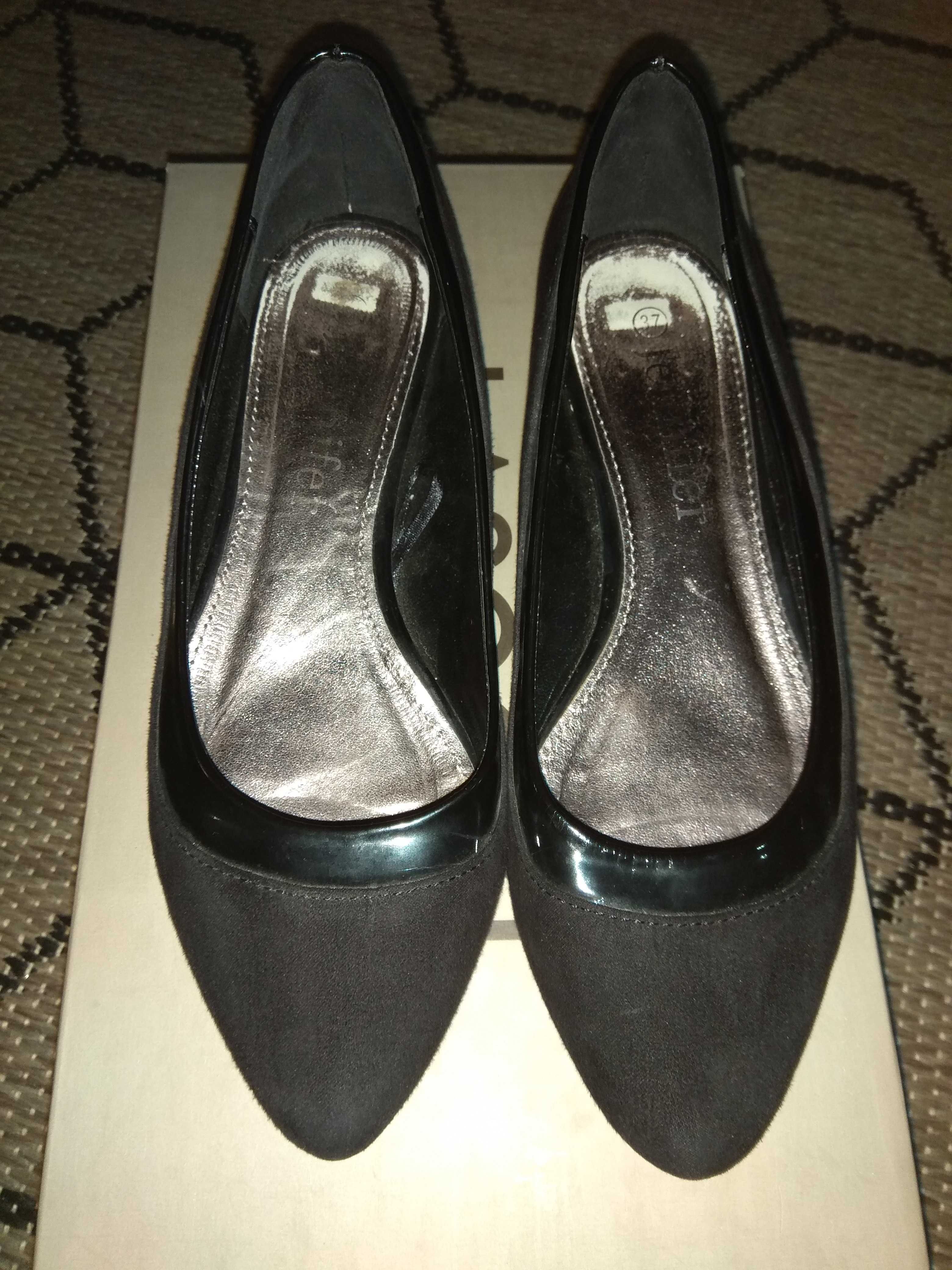 Buty damskie balerinki, płaskie czółenka czarne baleriny37