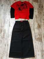 Продам комплект джинси WEXWEAR + лонгслів Tapout two lines RED sk8 Y2K