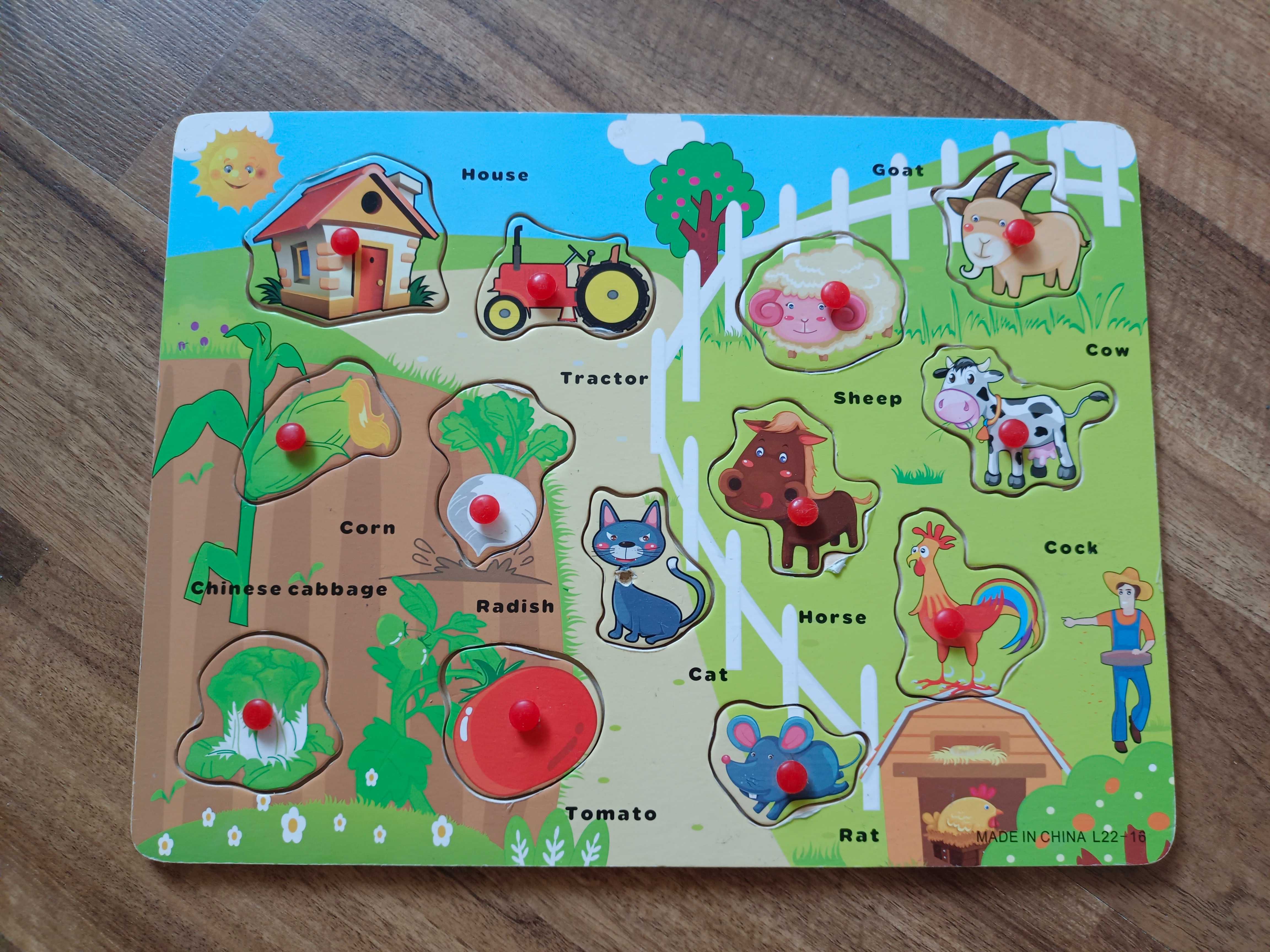 Drewniane puzzle - gospodarstwo